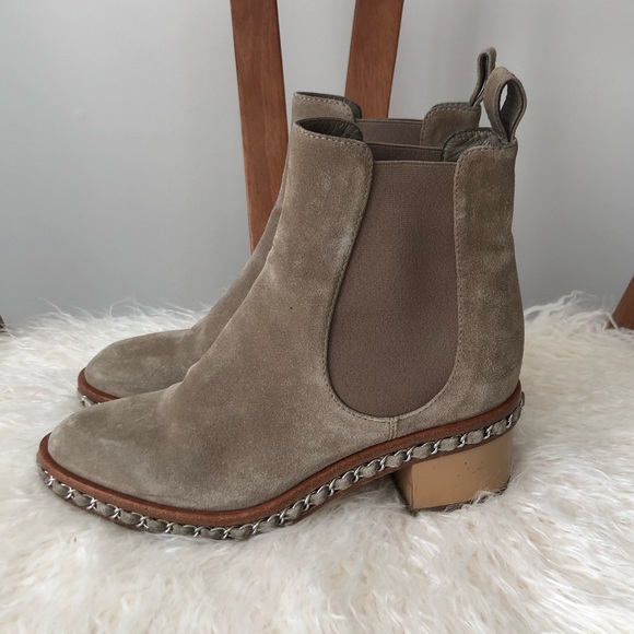 chanel chain link boots